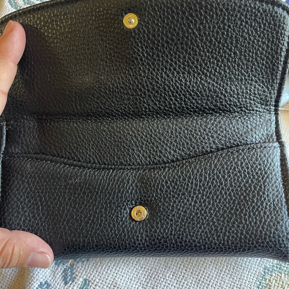 Steve Madden Black Long Wallet‎ with Gold Accent GUC - Picture 3 of 6